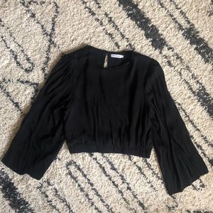 Black Stelen Bell Sleeved Blouse